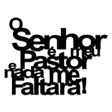 Imagem de Aplique MDF salmo 23 oração fé religioso com fita dupla face - Estilus