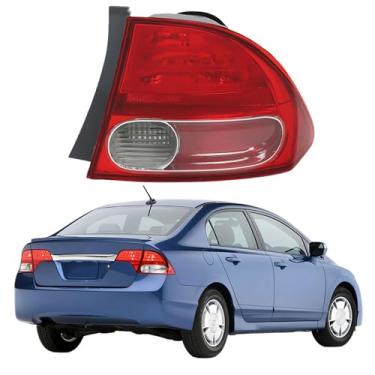 Imagem de WFLNHB Substituição do conjunto de luz traseira do lado direito para Honda Civic Sedan 2006-2008 Lâmpada de freio traseira do lado do passageiro 33501SNAA02 HO2801165