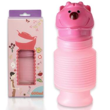 Imagem de Lpluziyyds Mictório de emergência escalável, vaso sanitário portátil de 600 ml para carro, mini acampamento ao ar livre, viagem, encolhível, pessoal, móvel, vaso sanitário, garrafa de xixi para