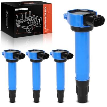 Imagem de A-Premium Pacote de bobina de ignição do motor (azul) compatível com Mitsubishi Outlander 2008-2013, Outlander Sport 2011-2017, Lancer 2008-2017, RVR 2011-2015, conjunto de 4 peças