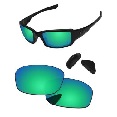 Imagem de PapaViva Lentes de reposição e peças de nariz para óculos de sol Oakley Fives Squared OO9238 54 mm verde esmeralda não polarizado
