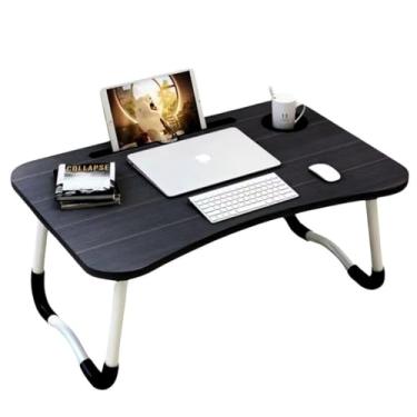 Imagem de Mesa Dobravel Portátil Cama Sofá Suporte Notebook Tablet Refeição Home Office Mesinha Apoio Multiuso (Preto)