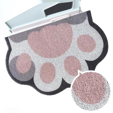 Imagem de Rarenut Tapete de areia fofo para gatos 61 x 40 cm, tapete para caixa de areia, tapete de armadilha de areia, macio nas patas de gatinho, fácil de limpar, antiderrapante, acessórios para animais de