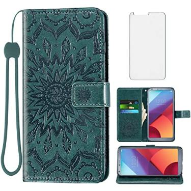 Imagem de Capa de telefone para LG G6 carteira com protetor de tela de vidro temperado e capa flip fina de couro com suporte para cartão acessórios LGG6 ThinQ LG6 Thin Q G 6 Plus G6+ 6G VS988 H872 Mulheres