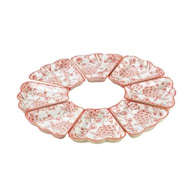 Imagem de Prato de cerâmica chinês popular simples e requintado resistente a altas temperaturas - branco - conjunto de 8.