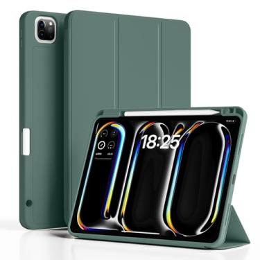 Imagem de GKABXY Nova capa para iPad Pro de 13 polegadas (M4) 2024 com suporte para lápis, capa para Smart iPad Pro de 33 polegadas com três dobras suporta Pencil Pro e Pencil (USB-C) e despertar/hibernar