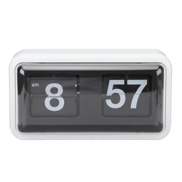 Imagem de Generic Relógio Retro Flip, Relógio Mecânico de Baixa Potência Decorativa Inovadora Com Cobertura Clara para Casa (Branco)