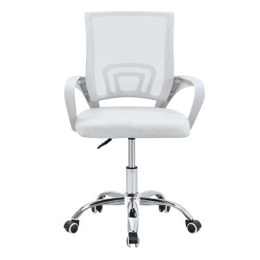 Imagem de Cadeira Escritório Giratória Conthey Arco Com Braço Altura Ajustável Malha Respirável Branca