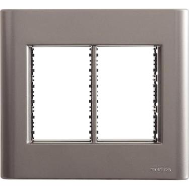 Imagem de Placa 6 Postos 4X4 Tramontina Giz Onix Metalizado Com Suporte