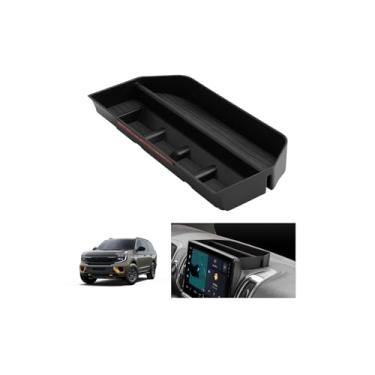 Imagem de LUWU Bandeja de armazenamento para painel Expedition 2025 2025 Ford Expedition Active/Platinum/Tremor/King Ranch 33.5 cm atrás da tela organizadora console central Display Box Dash Tray Expedition