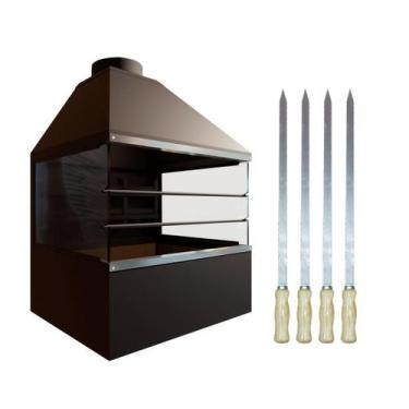 Imagem de Churrasqueira de Parede E72V -com vidros laterais e Espetos Simples - 