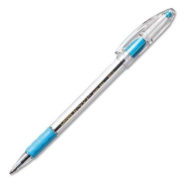 Imagem de Pentel Caneta esferográfica R.S.V.P. ponta média de 1,0 mm, tinta azul celeste, caixa com 12 (BK91-S)