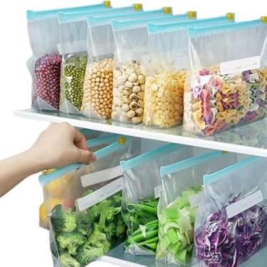 Imagem de Saco Hermético Para Congelar Armazenar e Organizar Alimentos 20 Unidades Tamanho P Zip Abre e Fecha Reutilizável (P, Pacote, 20)