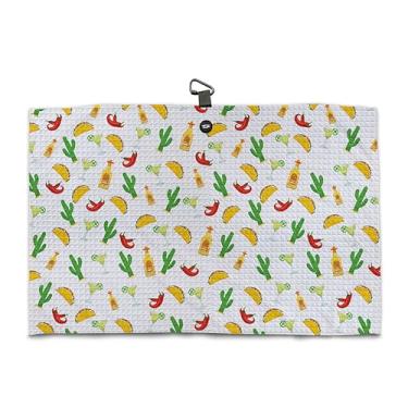 Imagem de Toalha de golfe waffle de microfibra magnética – Engraçada grande 40,6 cm x 61 cm Clean Golf Club Ball Magnet Clip para pendurar no carrinho Forte Força Premium Ultra Absorvente Disco Preto Masculino