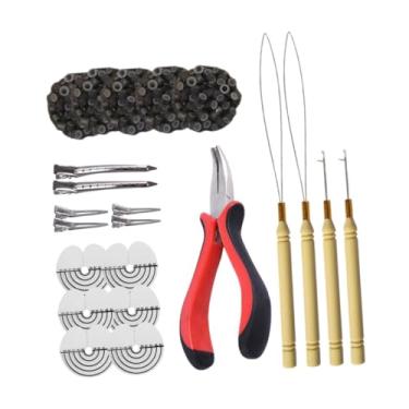 Imagem de Ysyqkn Ferramenta de Extensão de Cabelo, Suprimentos de Salão, 500 Anéis de Contas de Silicone, Protetor de Couro Cabeludo Portátil, Dispositivo de Modelagem, Cor 2