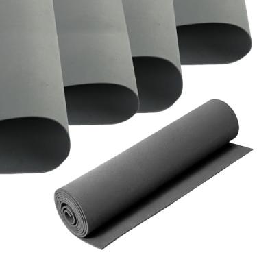 Imagem de SKYPRO 5 peças de rolo de espuma para artesanato, 40 x 40 cm, folha de espuma vinílica acetinada cinza para artesanato em sala de aula, recortes, decoração de casamento, projetos DIY (2 mm de