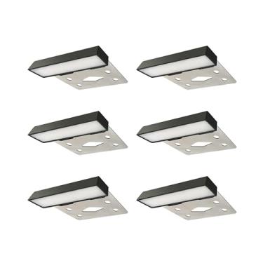 Imagem de LUMENGY 7.6 cm 1W Super Slim LED Ambiance Hardscape Lights, 2700K Daylight, 5 placas de montagem para churrasco ao ar livre, postes, degraus, plantadores, pavimentadoras e paredes, sem parafusos