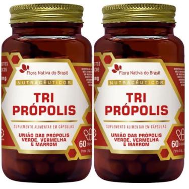 Imagem de KIT 2X Tri Própolis ( Própolis Vermelha, Verde e Marrom) 60 Cápsulas -