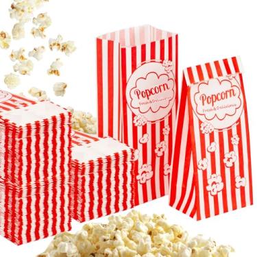 Imagem de MAQIHAN 500 sacos de pipoca para porções individuais – sacos de comida de pipoca de papel de fundo plano para festa, mangas de milho, carnaval a granel, pacotes de lanche de Halloween, bolsas de