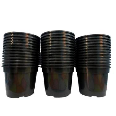 Imagem de Kit com 40 vasos plásticos super resistentes preto - pote 20 - PRADO