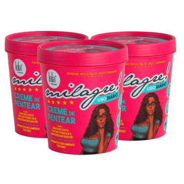 Imagem de Kit 3 Cremes Para Pentear Lola Milagre 450g - LOLA COSMETICS