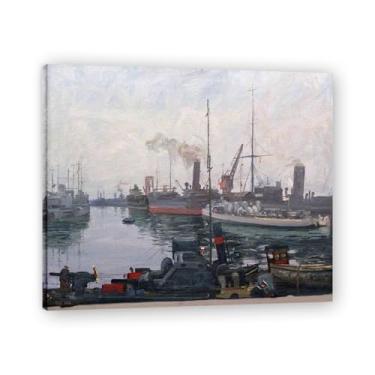 Imagem de Industrial Clusters John Lavery Classic Realist Portrait & War Scene Canvas Art – Decoração de parede de arte irlandesa para casa emoldurada 39,98 x 48 cm