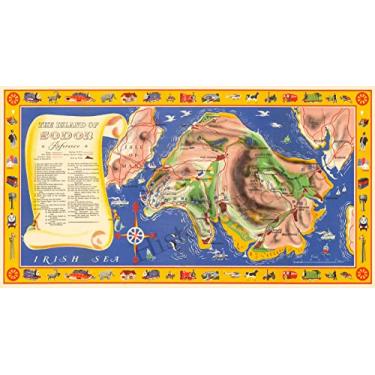 Imagem de Mapa histórico | Mapa ferroviário da Ilha de Sodor. Onde Thomas The Tank Engine and His Friends Have Their Adventures, 1950, | Arte de parede vintage 61 cm x 33 cm