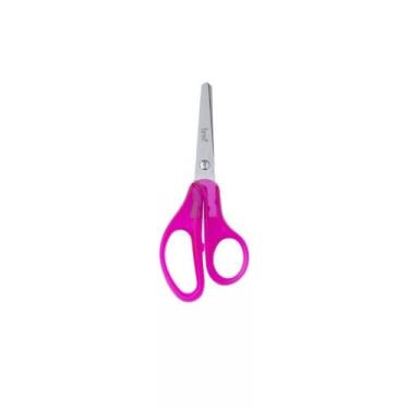 Imagem de Tesoura Escolar 13cm Ponta Redonda Zoom BRW, Rosa