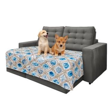 Imagem de Ki com 2 Protetor De Sofá Pet Para Cães E Gatos. Contra Pelos E Líquidos 1,50 x 1,40 Jacquard (Conchas)