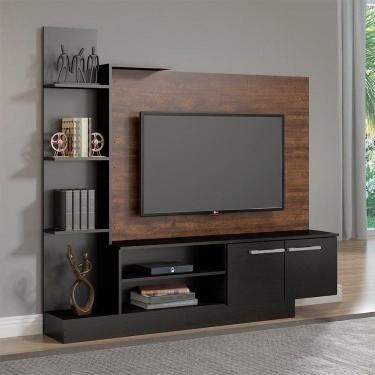 Imagem de Rack Com Painel Para Tv 50 Pol 165x155cm Mdp Menu Móveis Castanho