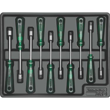 Imagem de Módulo Com Chaves Canhão 10 Peças Tramontina Pro Orgnizador Ferramentas Para Gavetas E Armários Tramontina