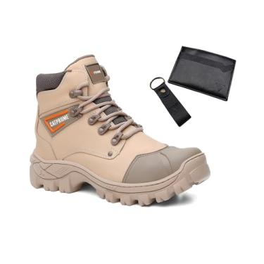 Imagem de Kit Bota + Carteira Coturno Masculina Couro Nobre Com C.a. 47751 (Areia, BR, Adulto, Numérico, 37)