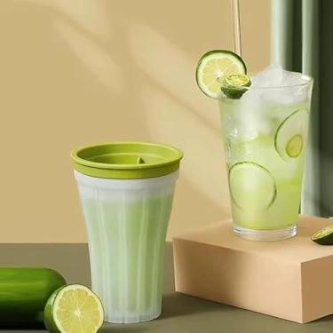 Imagem de Forma de Gelo Smoothie Copo Com Tampa Molde De Gelo Smoothie Cubos De Gelo Raspadinhas