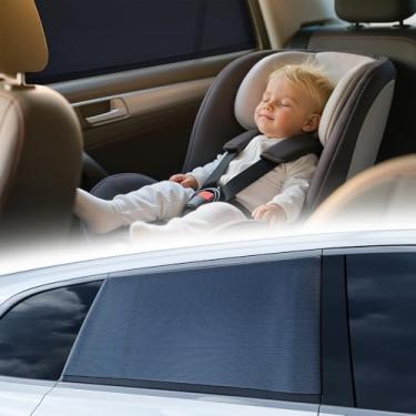 Imagem de TrySpace Persianas de janela de carro para bebês [ArcticShield Cooling Tech] (pacote com 2) para-sol bloqueador de UV – 99% de proteção UV adequado para SUV/Sedan/Minivan | Dobrar janelas, seguro para