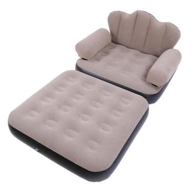 Imagem de POCREATION Sofá-cama Inflável, Quick Inflate Blow Up Couch Air Mattress Com PVC Flocado Espessado para Indoor Camping Travel Multi Mode Use 200kg Load Bearing