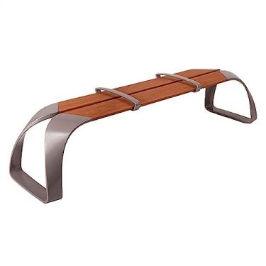 Imagem de Banco de jantar moderno bancos de parque ao ar livre, bancos de jardim de aço inoxidável, móveis de jardim, gramado, pátio, terraço, cadeiras de lazer, móveis de assento ao ar livre (GG)