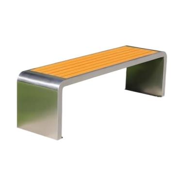 Imagem de Banco de jantar para área externa, pés de cadeira de aço inoxidável, jardim, pátio, lounge, plástico, madeira, móveis para assento ao ar livre (pequeno)