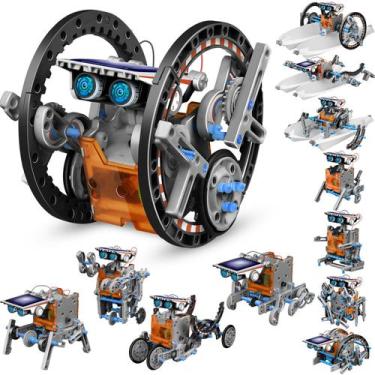 Imagem de Solar Robot Toys Dioju 13 em 1 para crianças de 8 a 12 anos, cinza