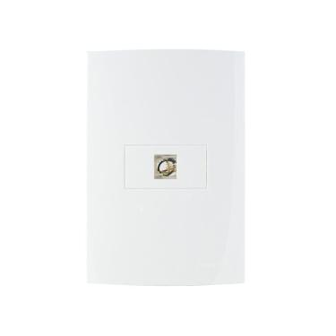 Imagem de Tomada para Telefone MarGirius Sleek RJ11 4 Fios com Placa e Suporte 4x2 Branca
