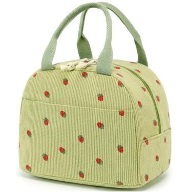 Imagem de Lancheira Bluboon Corduroy Strawberry Green Isolada Grande