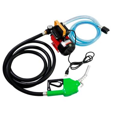 Imagem de MENAITEK Kit de bomba de transferência de combustível elétrica 110V 16GPM - autoescorvante diesel/querosene/bomba biológica com bocal e mangueira de desligamento automático, ferro fundido/estrutura de