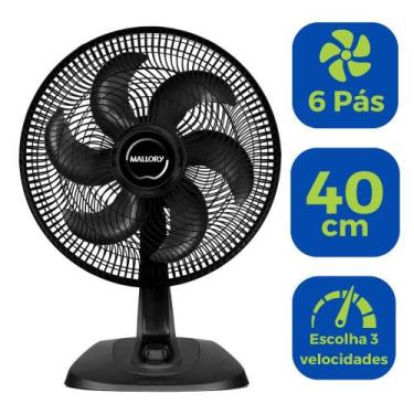 Imagem de Ventilador De Mesa E Parede Turbo 40cm 6 Pás Silencioso Potente 127v M
