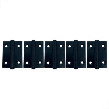 Imagem de Dobradiça Em Alumínio 50x40mm Preto Para Portas 5 Unidades - Fast Vidr