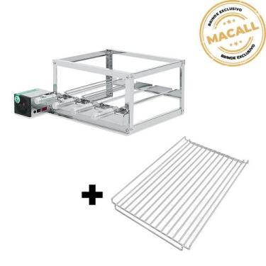Imagem de Churrasqueira Giratória Inox 4 Espetos 2 Andares ECO + Grelha Auxiliar
