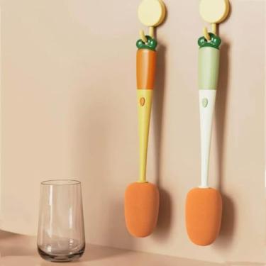 Imagem de Escova para lavar Garrafa Térmica, Copos, Mamadeiras, Multifuncional 3 em 1, Lave Jarras, Recipientes Estreitos e Delicados, Escova para Limpeza de Garrafas Com Cerdas Resistentes - Cores Aleatórias