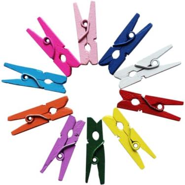 Imagem de Pregador em Miniatura, Kit, Coloridos, 2,5 cm, Pacote com 100