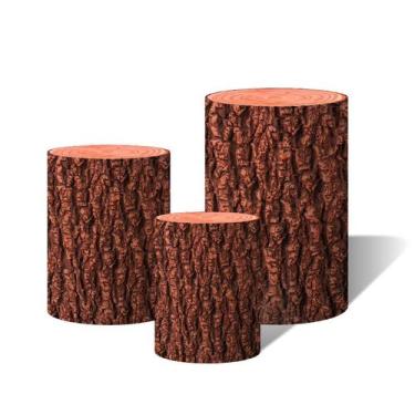 Imagem de Trio de Capas Cilindricas Versátil Tronco de Árvore  C/ Elástico - Fab