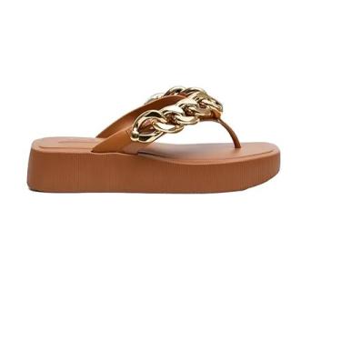 Imagem de Chinelo Petite Jolie Hit Plataforma PJ6515 Preto (Marrom Claro, BR, Adulto, Faixa Numérico, 35, 36)