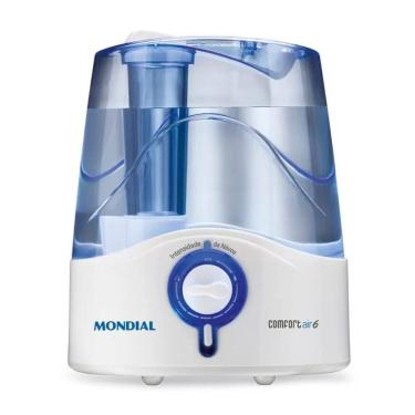 Imagem de Umidificador de Ar Mondial Comfort Air 6 Ultrassônico Reservatório 4L Branco/Azul Bivolt - UA-07