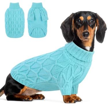 Imagem de Queenmore Suéter de cachorro médio, suéter para cães médios, meninos, meninas, suéteres de Natal para cães, roupas de tricô para cães, roupas quentes grossas para animais de estimação para buldogue